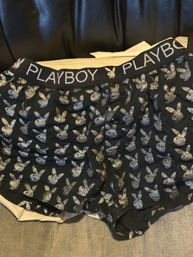 Playboy boxers black - playboy, silver