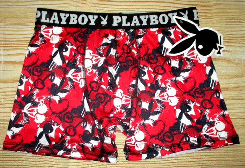 Mens playboy black red boxer - playboy,